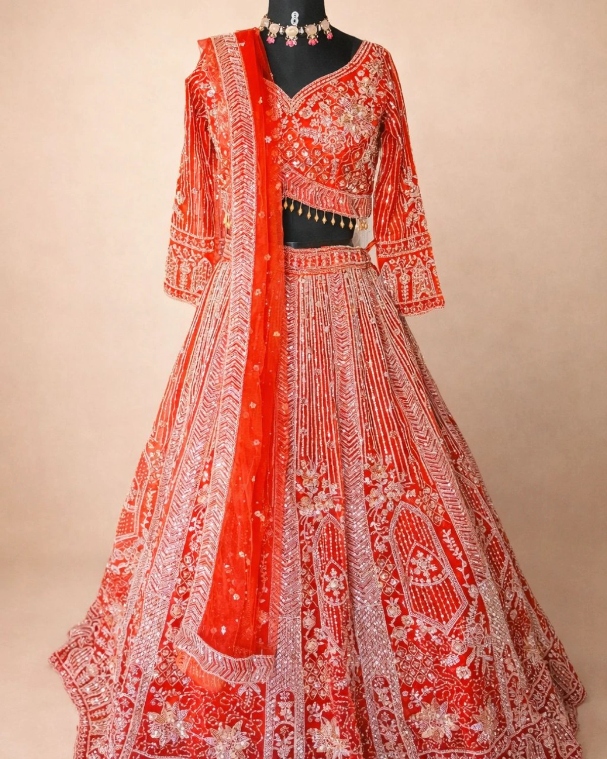 Orange Bridal Lehenga