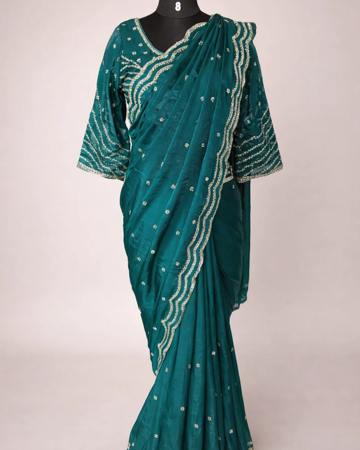 Emerald Green Designer Saree